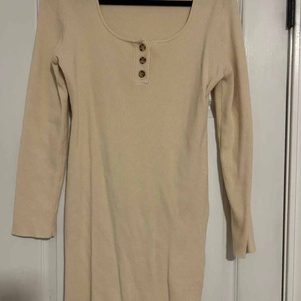 Pink Lily Cream Ribbed Top - Picture 3 of 10
